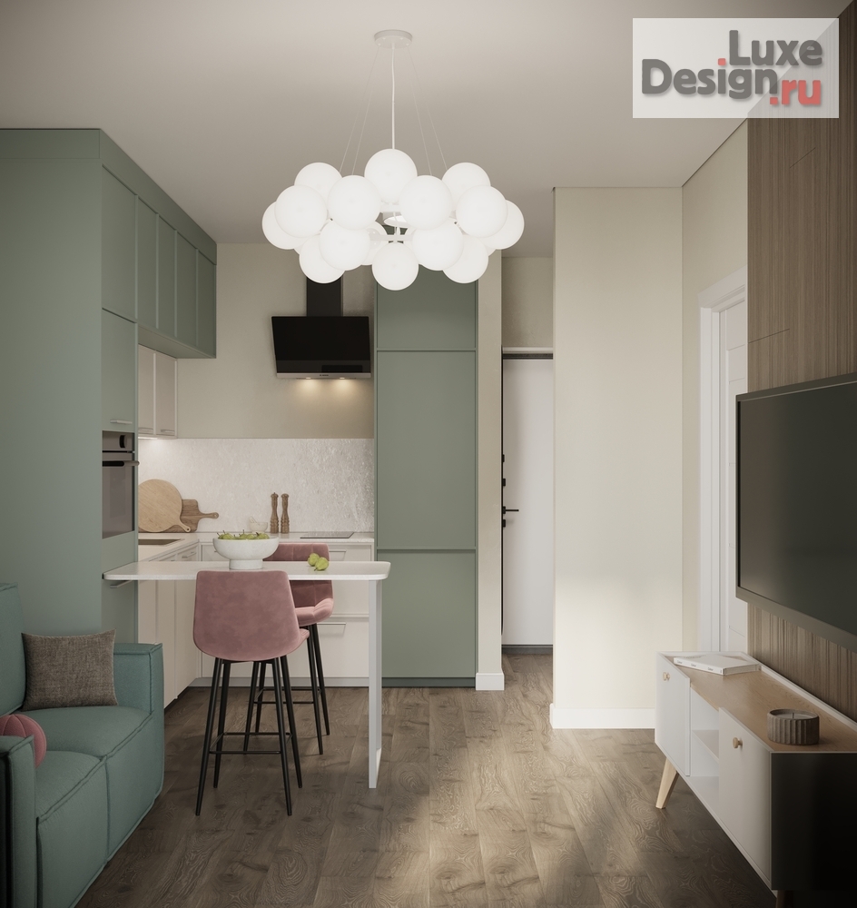 Дизайн интерьера однокомнатной квартиры "ЖК Dreamline" (фото 1)