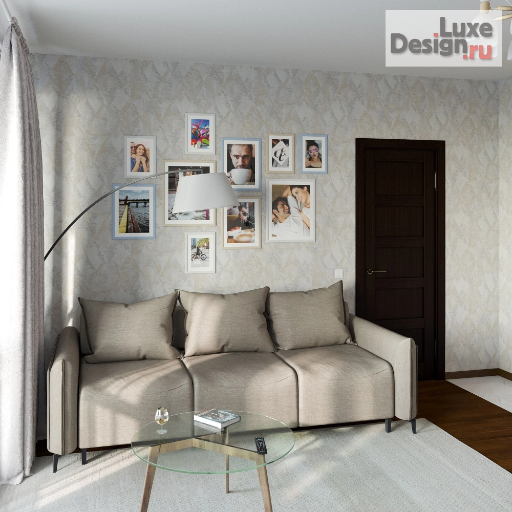 Дизайн интерьера кухни "Кухня-гостиная в квартире с отделкой, ЖК Статус" (фото 3)