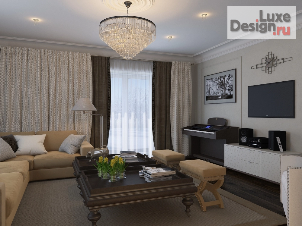 Дизайн интерьера коттеджа "Коттедж в Американской классике" (фото 3)