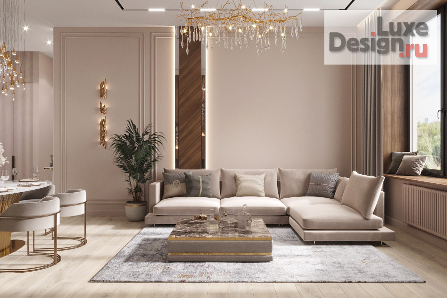 Дизайн интерьера гостиной "Жк Смольный Парк " (фото 1)