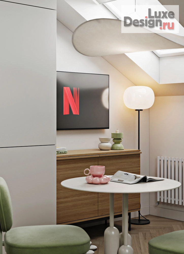 Дизайн интерьера квартиры студии "Мансардная студия" (фото 16)