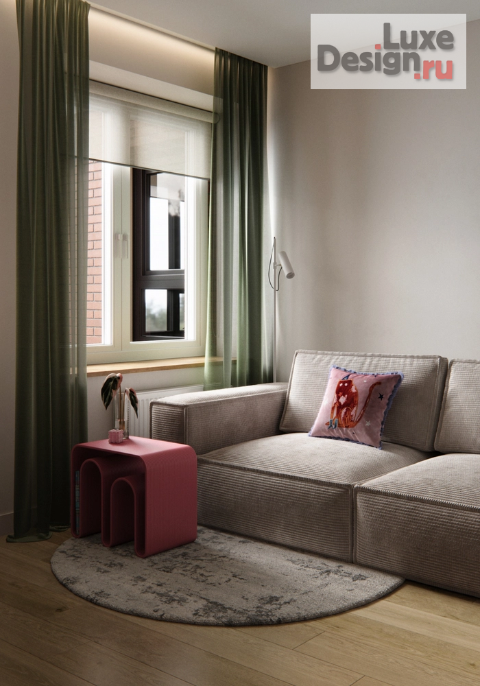 Дизайн интерьера трехкомнатной квартиры "Кухня-гостиная [ЖК Листва]" (фото 4)