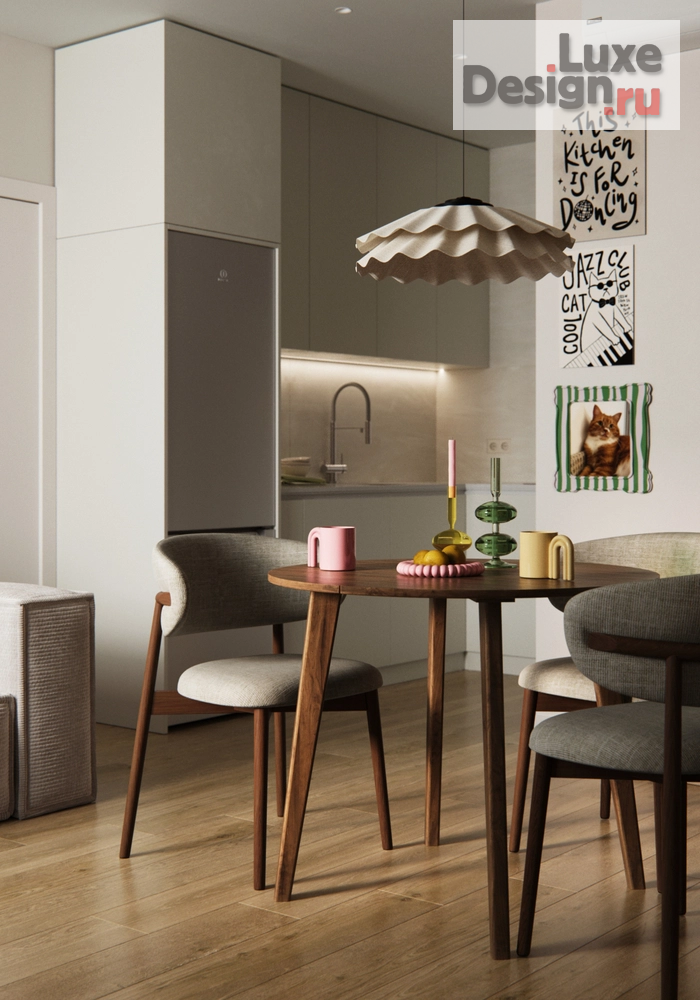 Дизайн интерьера трехкомнатной квартиры "Кухня-гостиная [ЖК Листва]" (фото 1)
