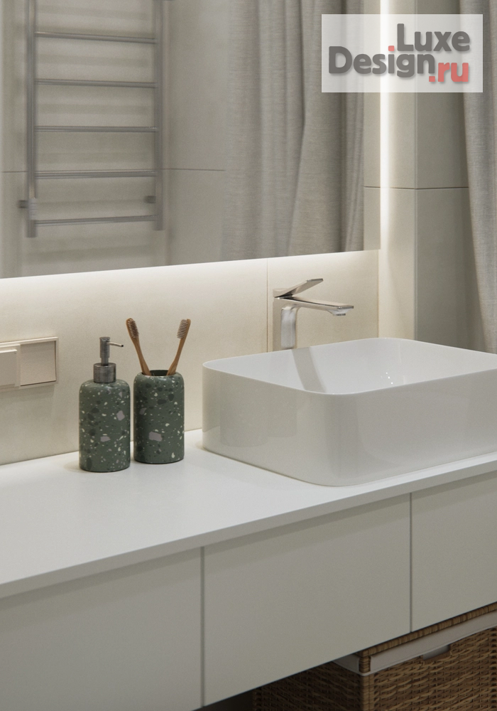 Дизайн интерьера двухкомнатной квартиры "Ванные комнаты [ЖК Листва]" (фото 3)