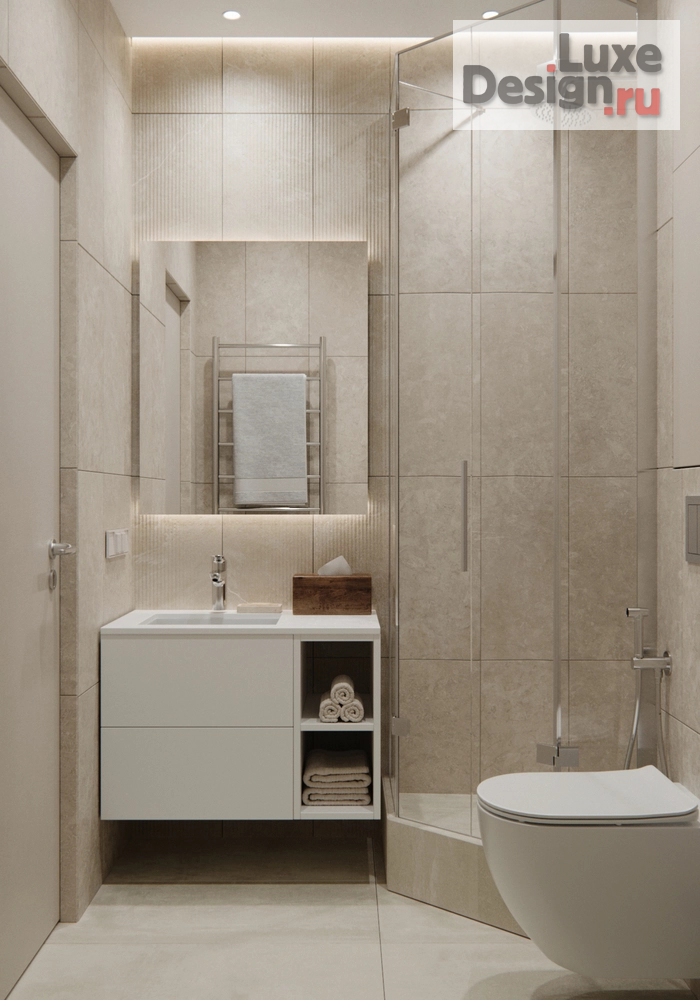 Дизайн интерьера двухкомнатной квартиры "Ванные комнаты [ЖК Листва]" (фото 7)