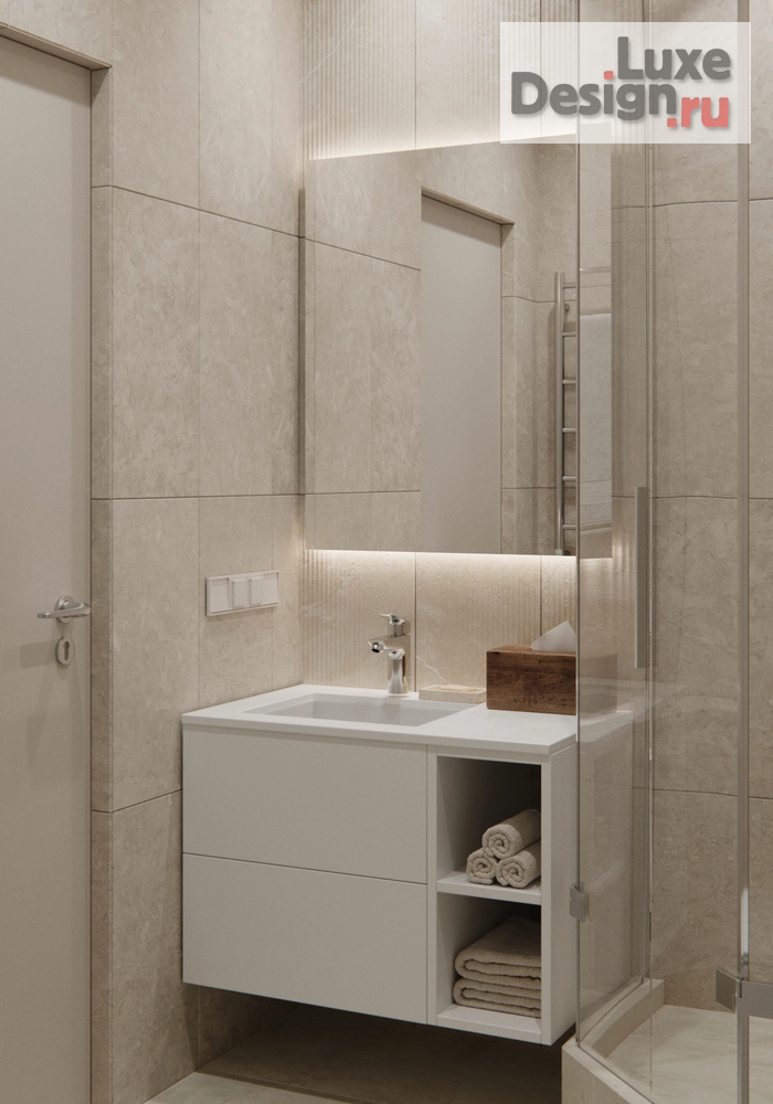 Дизайн интерьера двухкомнатной квартиры "Ванные комнаты [ЖК Листва]" (фото 8)