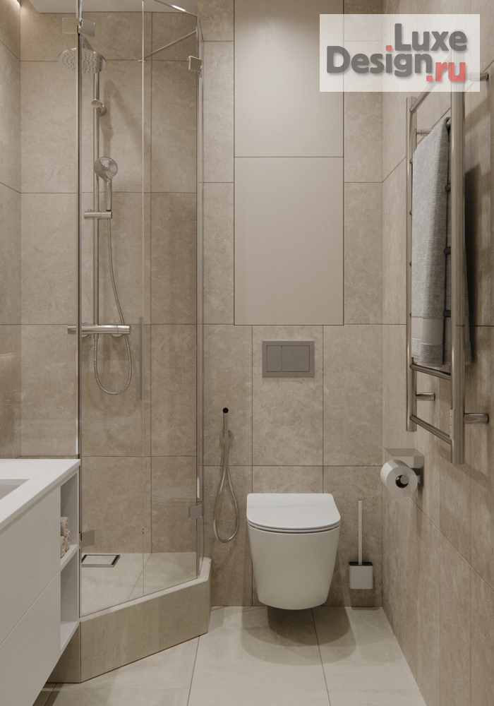 Дизайн интерьера двухкомнатной квартиры "Ванные комнаты [ЖК Листва]" (фото 12)