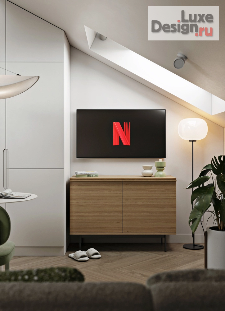 Дизайн интерьера квартиры студии "Мансардная студия" (фото 15)