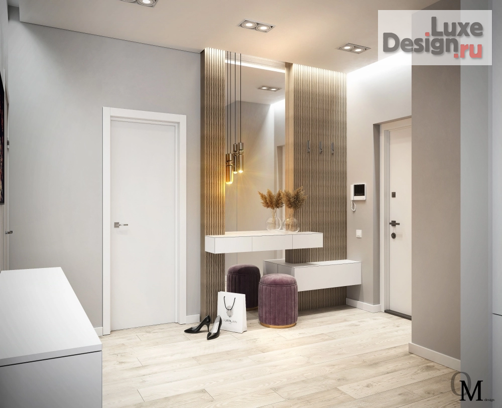 Дизайн интерьера трехкомнатной квартиры "Квартира_Дыбенко (ЖК "Ренессанс")" (фото 2)