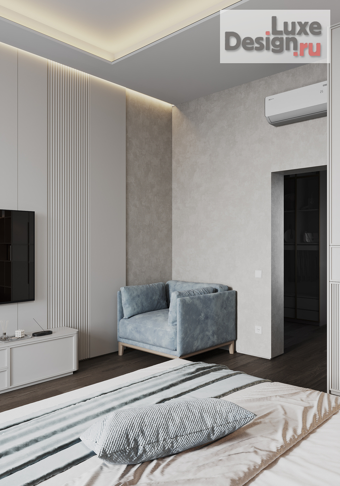 Дизайн интерьера спальни "Спальня и гардеробная в Таунхаусе." (фото 3)