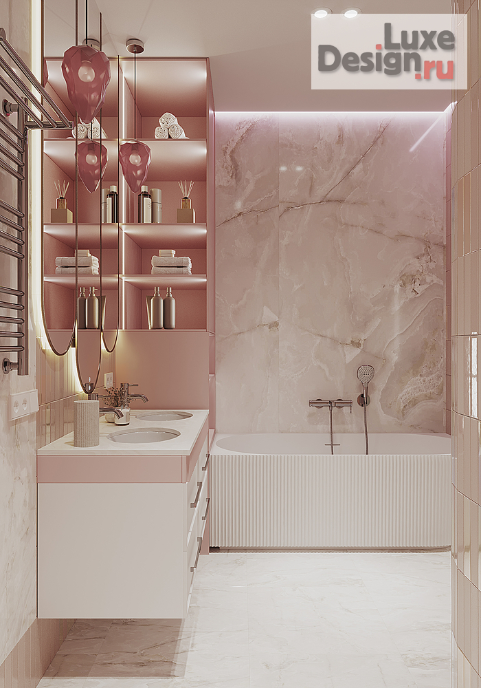 дизайн интерьера санузла "Сан.узел для двух  девочек. В таунхаусе." (фото 2)