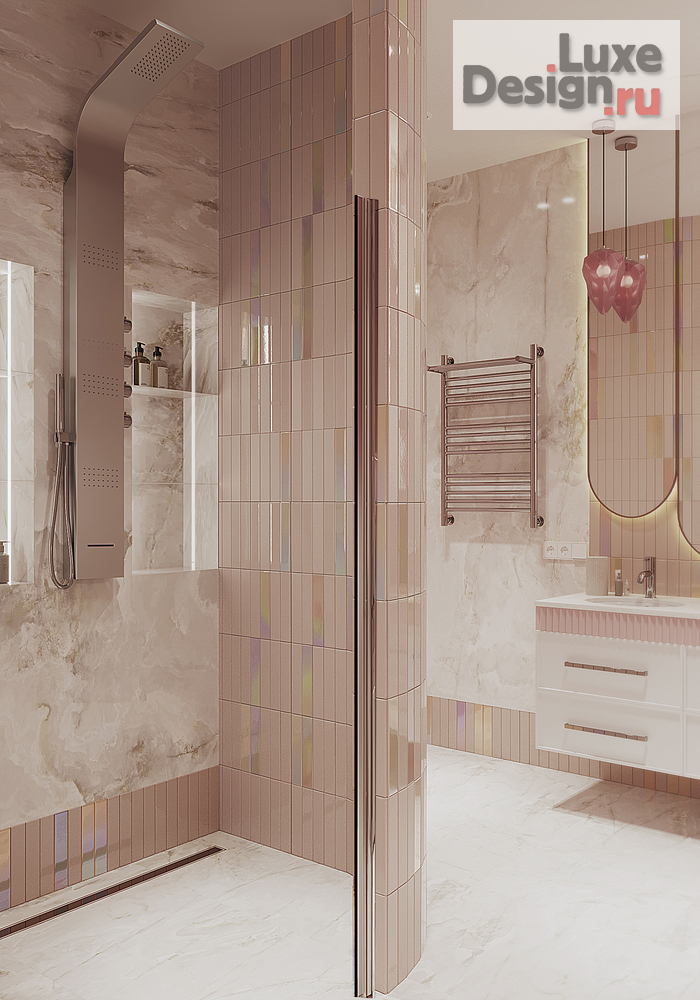 дизайн интерьера санузла "Сан.узел для двух  девочек. В таунхаусе." (фото 4)