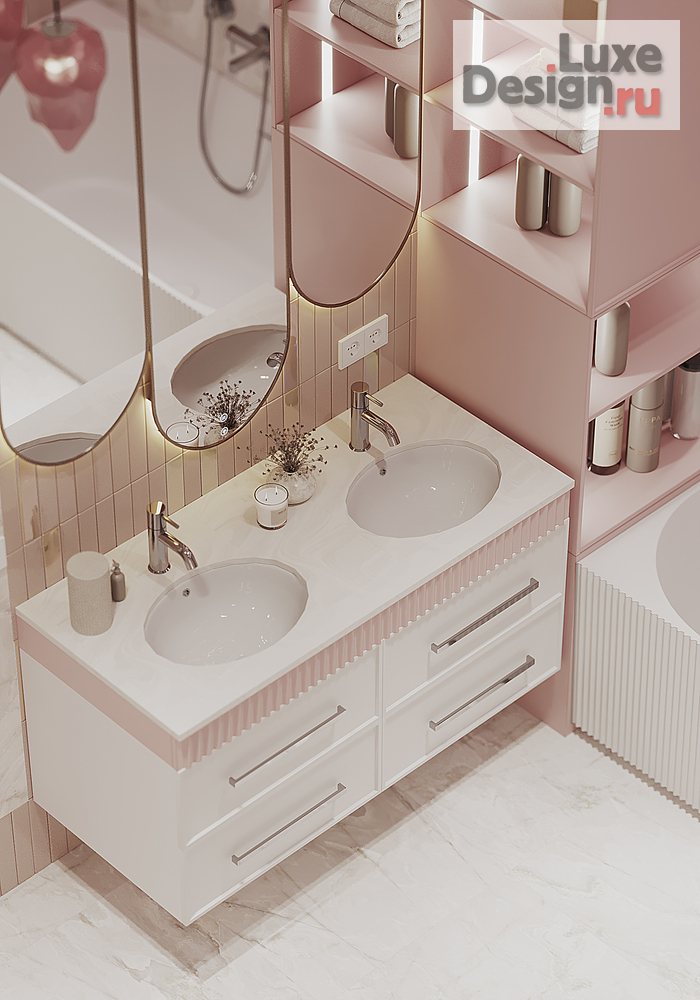 дизайн интерьера санузла "Сан.узел для двух  девочек. В таунхаусе." (фото 5)