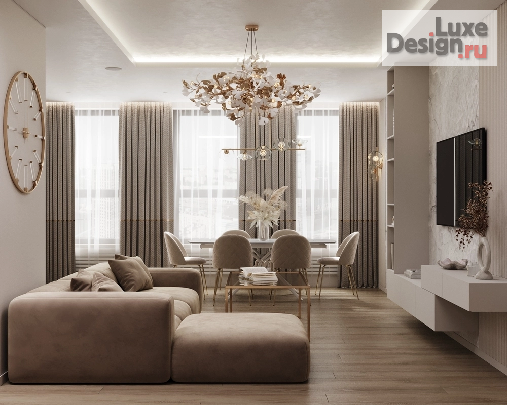 Дизайн интерьера гостиной "Кухня-гостиная в квартире ЖК Голден Сити" (фото 14)