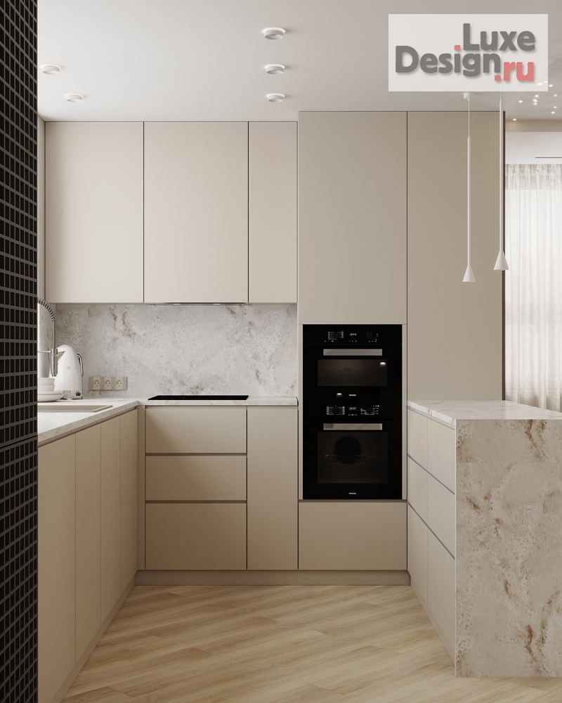 Дизайн интерьера таунхауса "Кухня- Гостиная в загородном доме." (фото 2)