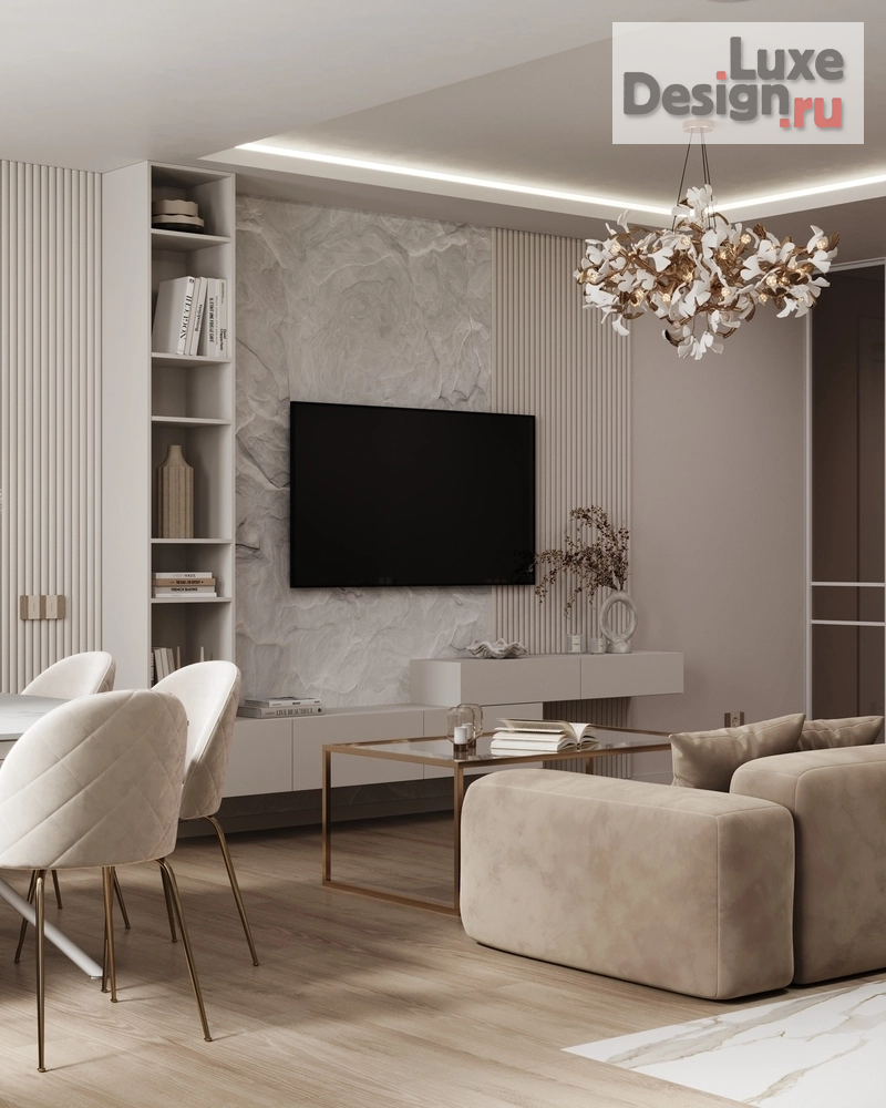 Дизайн интерьера гостиной "Кухня-гостиная в квартире ЖК Голден Сити" (фото 4)