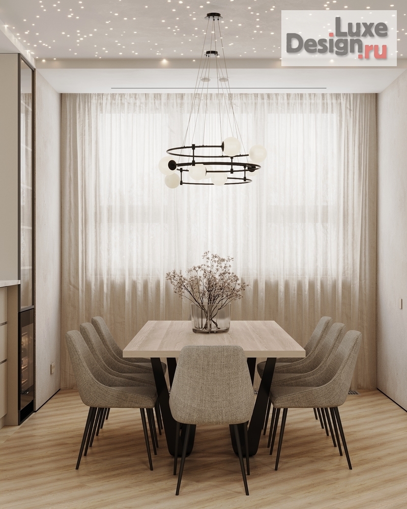 Дизайн интерьера таунхауса "Кухня- Гостиная в загородном доме." (фото 6)