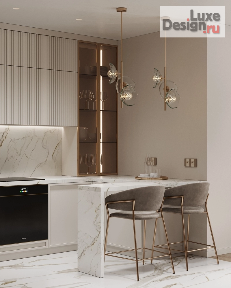 Дизайн интерьера гостиной "Кухня-гостиная в квартире ЖК Голден Сити" (фото 7)