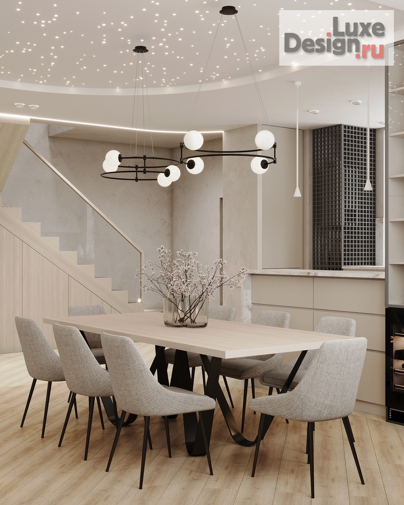 Дизайн интерьера таунхауса "Кухня- Гостиная в загородном доме." (фото 8)