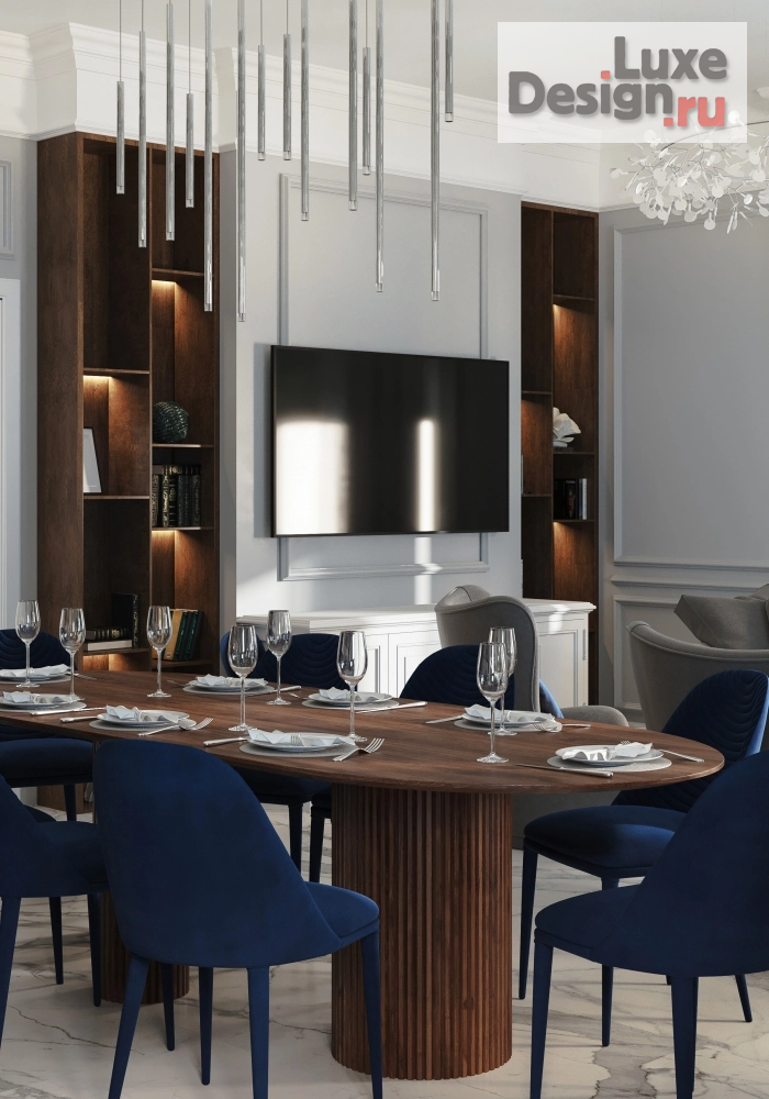 Дизайн интерьера коттеджа "Гостиная в доме в КП «Марсель»" (фото 8)