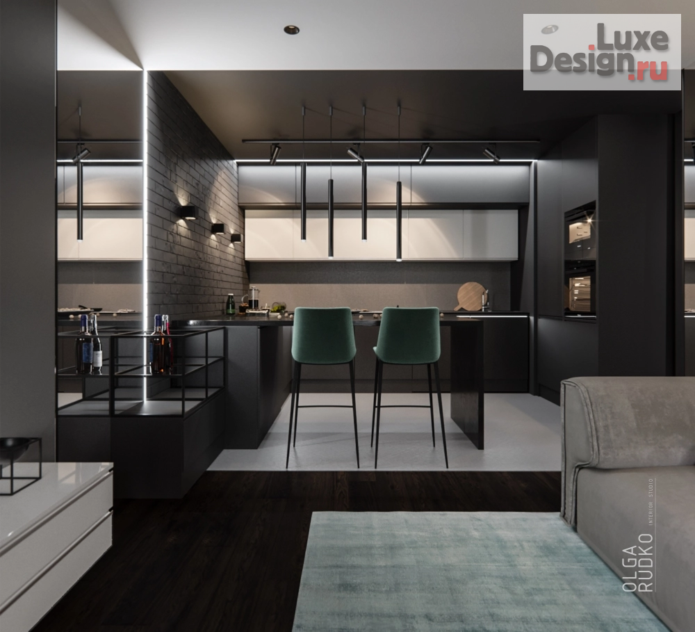 Дизайн интерьера трехкомнатной квартиры "Loft" (фото 1)