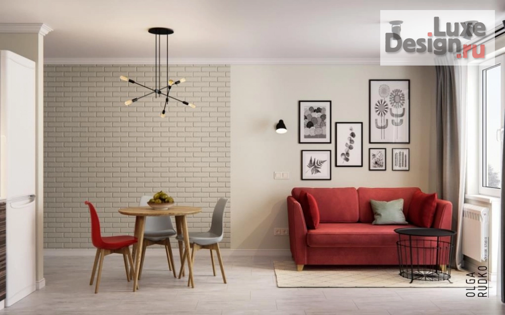Дизайн интерьера двухкомнатной квартиры "SCANDINAVIA" (фото 1)