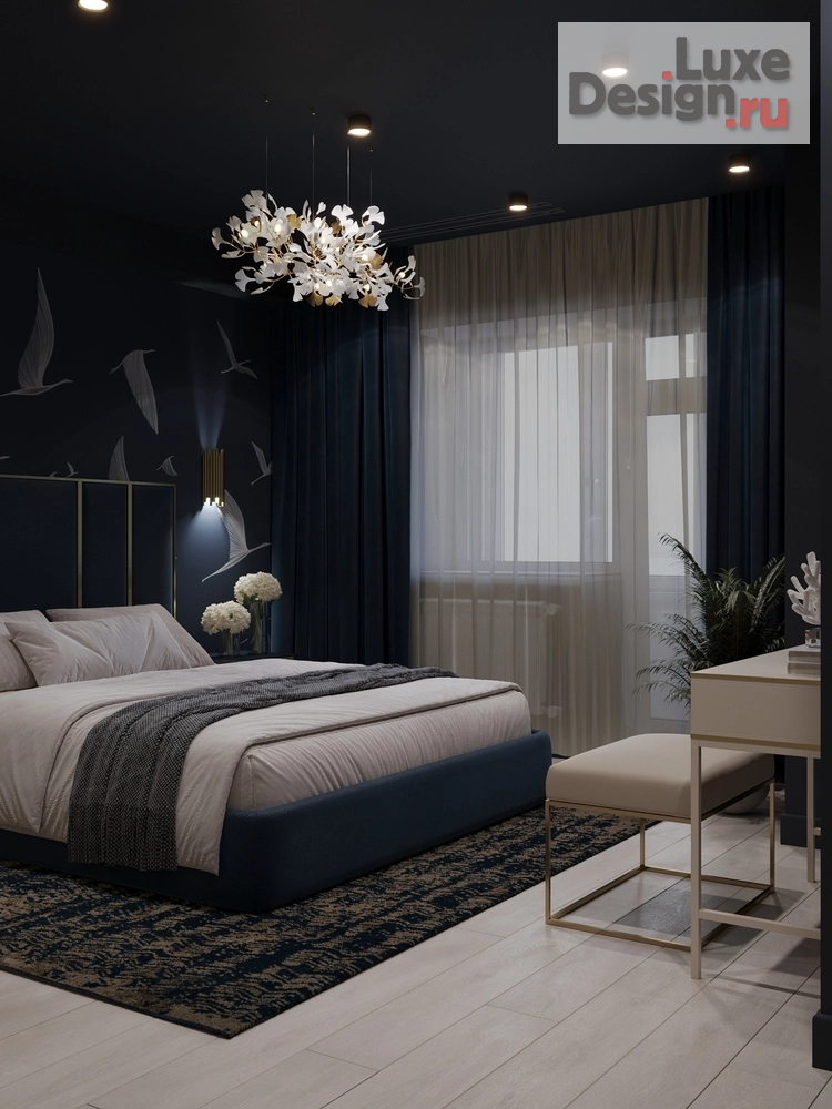 Дизайн интерьера спальни "Спальня с журавлями" (фото 2)