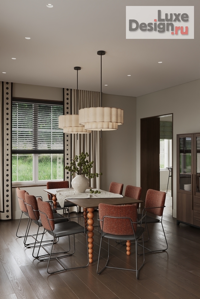 Дизайн интерьера загородного дома "Гостиная с камином " (фото 9)