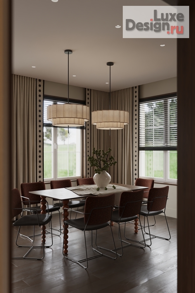 Дизайн интерьера загородного дома "Гостиная с камином " (фото 8)