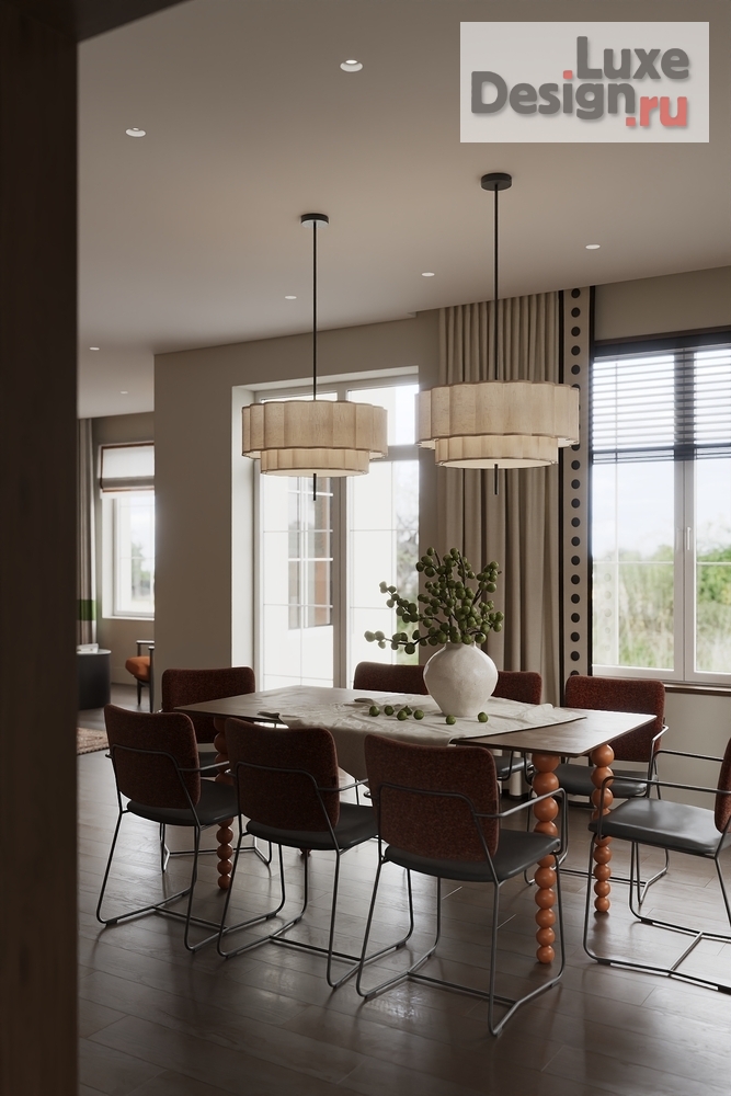 Дизайн интерьера загородного дома "Гостиная с камином " (фото 7)