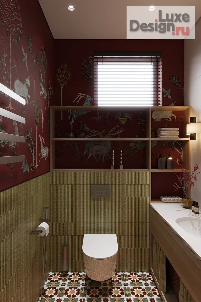 Дизайн интерьера загородного дома "Гостевой санузел " (фото 2)