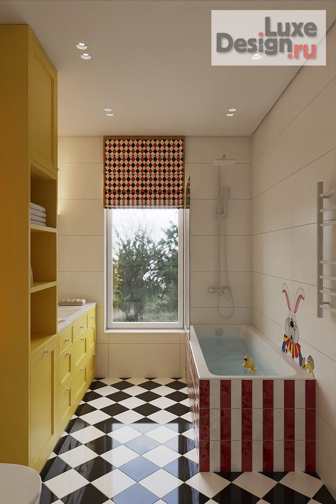 Дизайн интерьера загородного дома "Детский санузел" (фото 3)