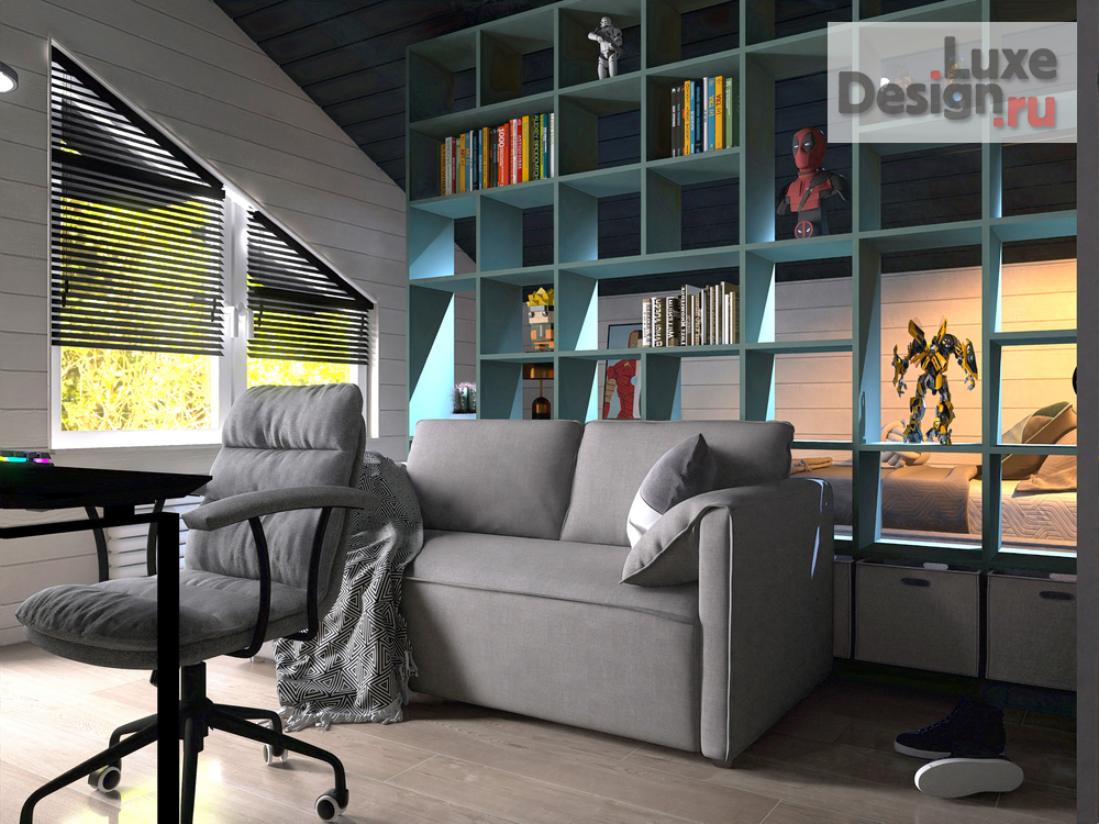 Дизайн интерьера комнаты "Комната для подростка в частном доме Токсово" (фото 1)