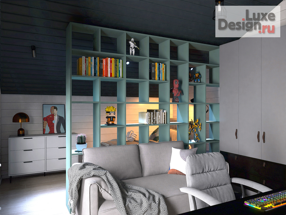 Дизайн интерьера комнаты "Комната для подростка в частном доме Токсово" (фото 4)