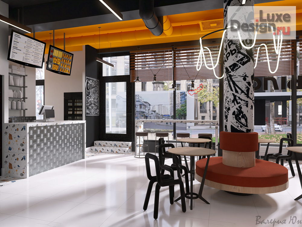 Дизайн интерьера ресторана "Стрит фуд "Кур-крыло" Новоселье" (фото 1)