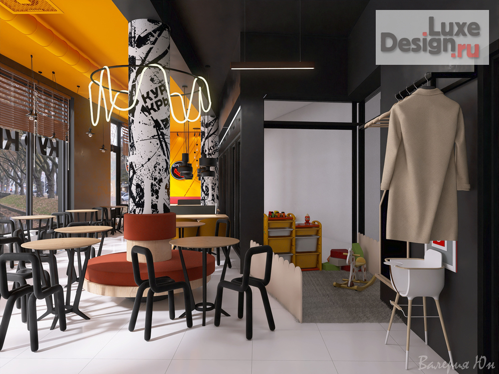 Дизайн интерьера ресторана "Стрит фуд "Кур-крыло" Новоселье" (фото 9)