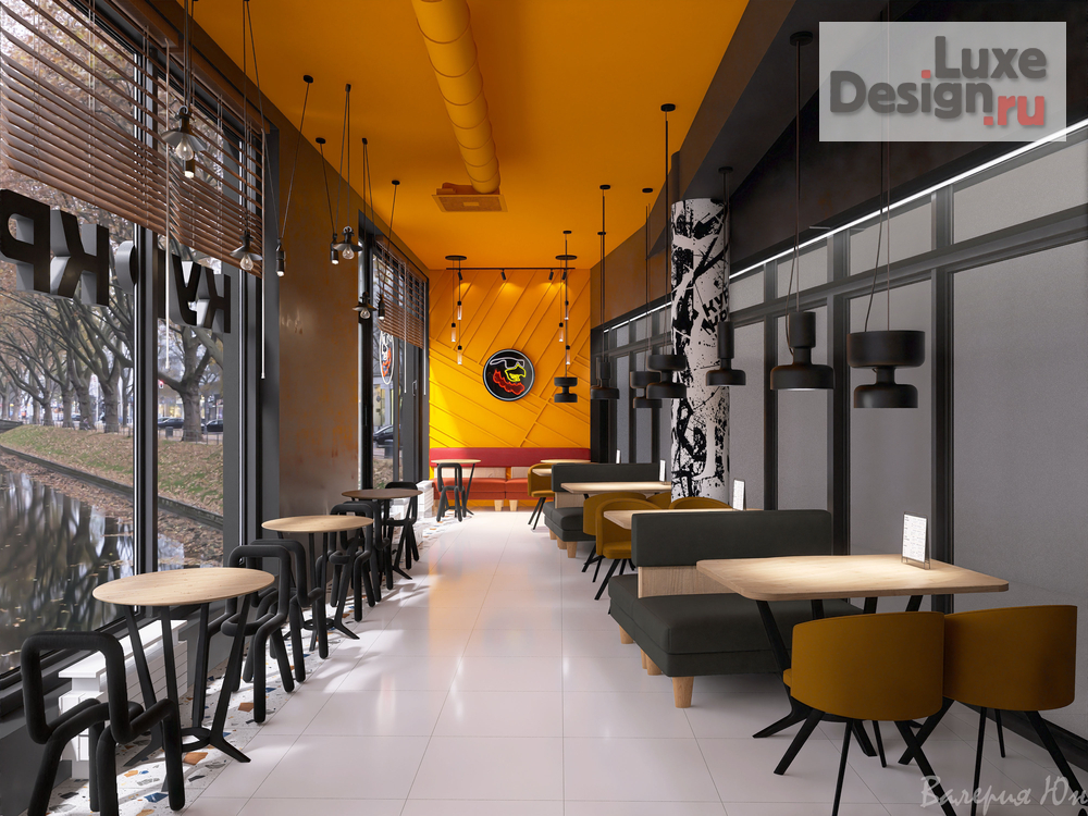 Дизайн интерьера ресторана "Стрит фуд "Кур-крыло" Новоселье" (фото 8)