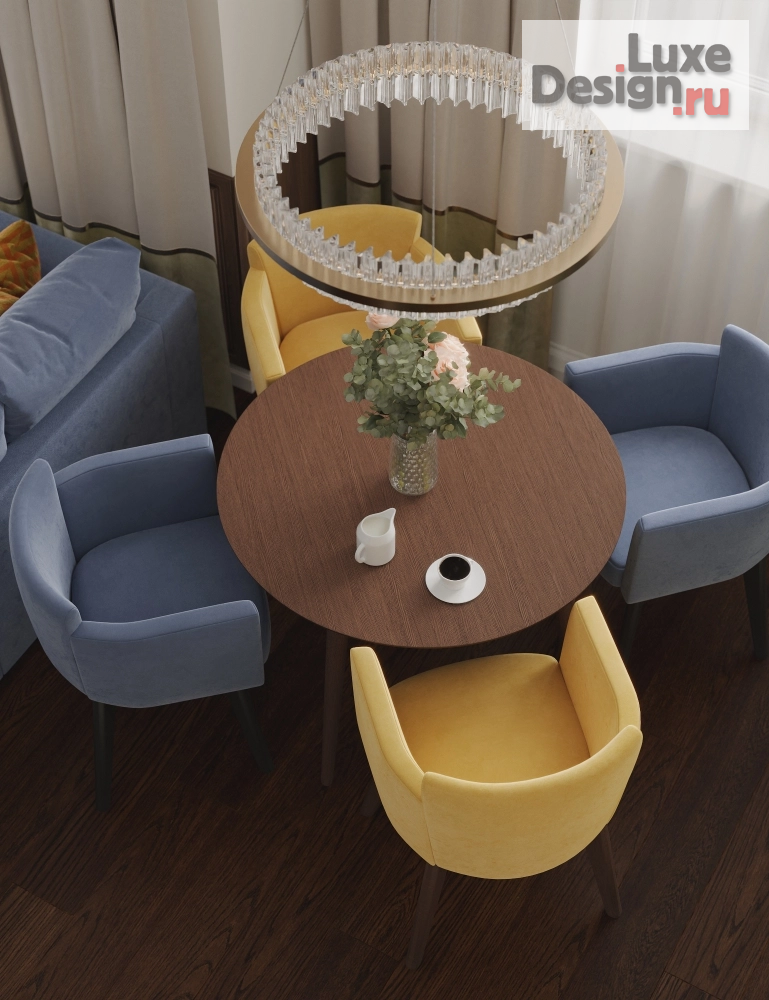 Дизайн интерьера двухкомнатной квартиры "Нежная квартира для молодой девушки 76 м2" (фото 4)