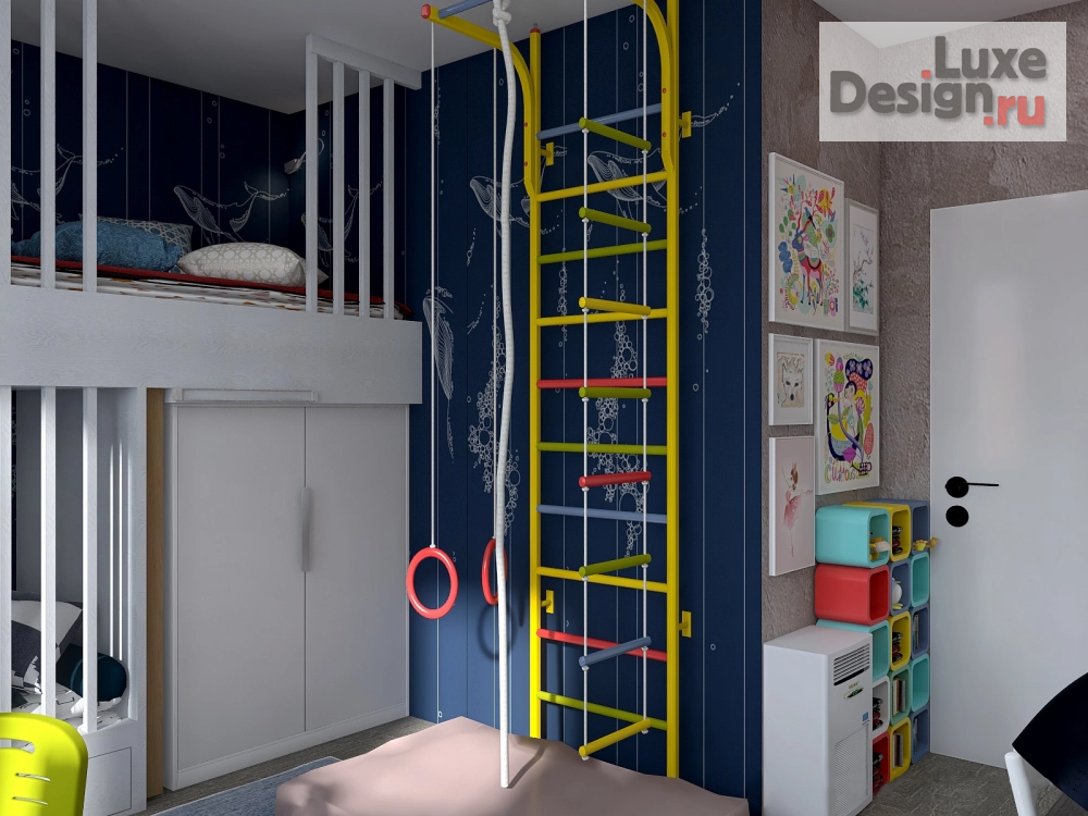 Дизайн интерьера комнаты "Детская для разнополых детей" (фото 5)