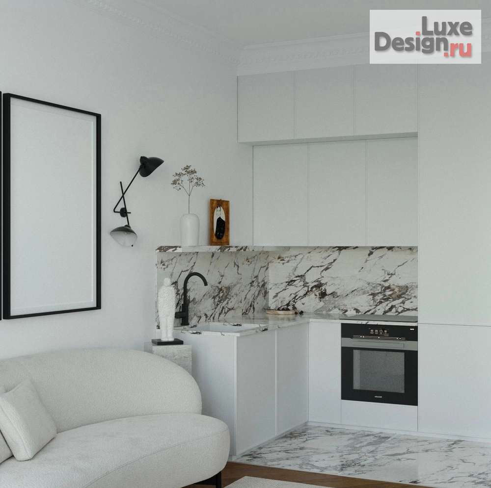 Дизайн интерьера однокомнатной квартиры "Ривьер Нуар" (фото 4)