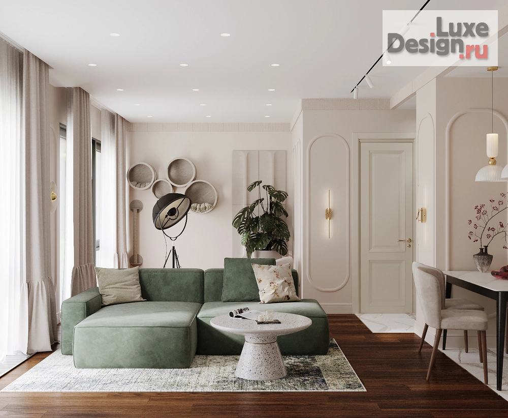 Дизайн интерьера гостиной "Проект кухни-гостиной Москва Волгоградский" (фото 1)