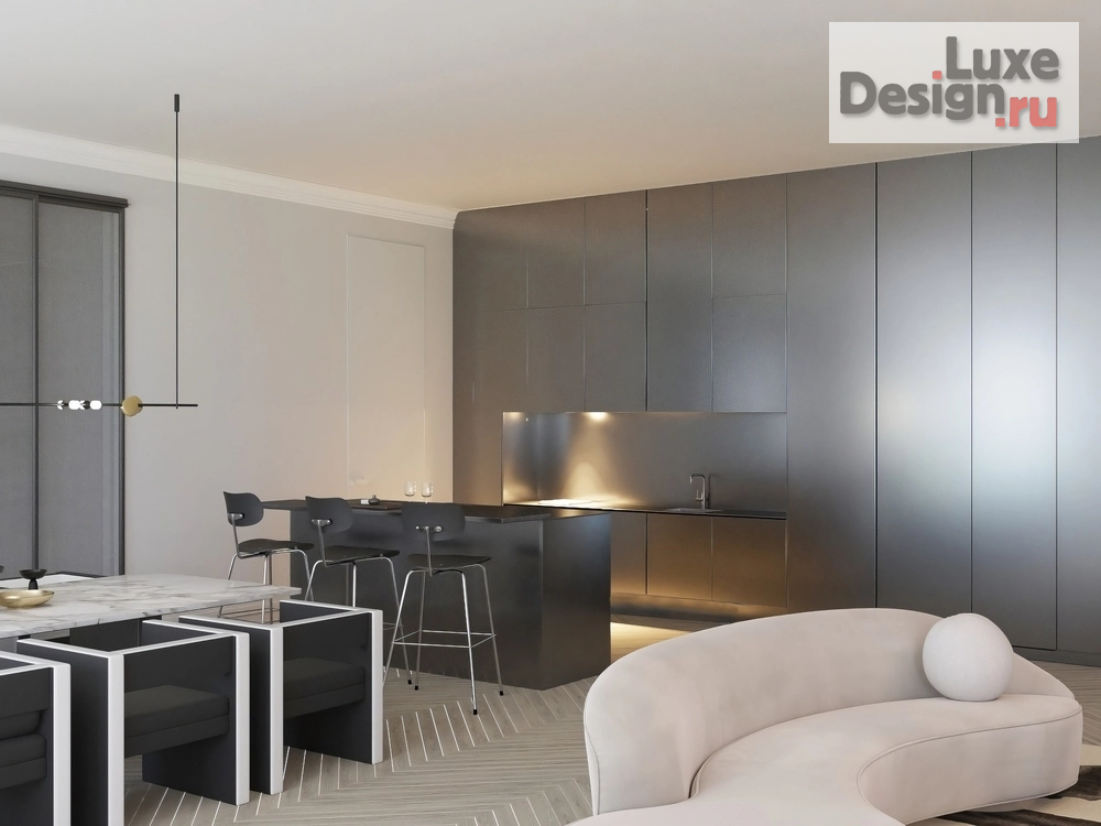 Дизайн интерьера четырехкомнатной квартиры "Квартира ЖК «One Trinity Place» | 127,6 м2" (фото 4)