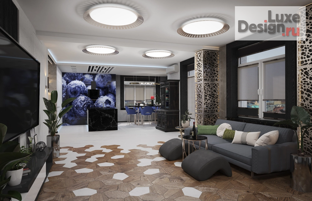Дизайн интерьера пентхауса "Квартира Опен спейс. 120 кв.м." (фото 1)