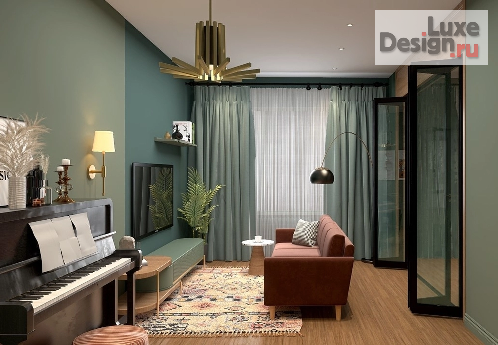 Дизайн интерьера двухкомнатной квартиры "Двухкомнатная квартира для творческой пары в Москве" (фото 1)