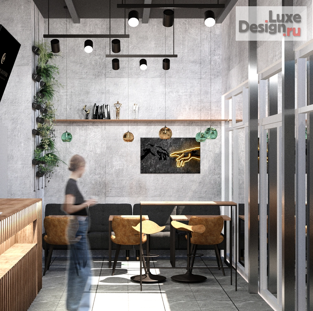 Дизайн интерьера кафе "Дизайн-проект кафе в Нижнем Новгороде" (фото 1)