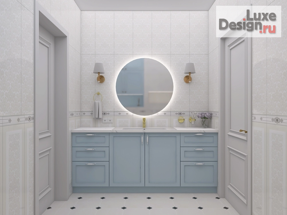 дизайн интерьера санузла "Дизайн проект сан.узлов в загородном доме. Поселок "Надежда-Ватт"" (фото 2)