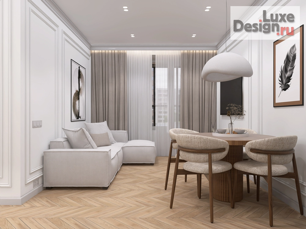 Дизайн интерьера двухкомнатной квартиры "Дизайн-проект квартиры общей площадью: 60м2" (фото 5)