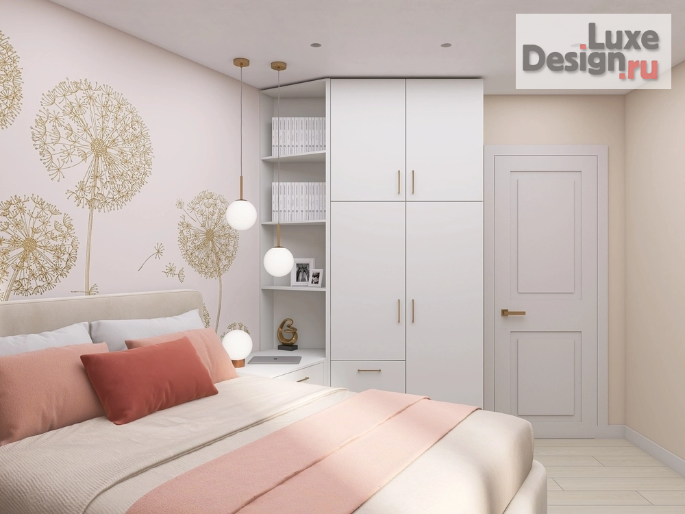 Дизайн интерьера спальни "Дизайн-проект комнаты 14м2 Савушкино 127" (фото 2)