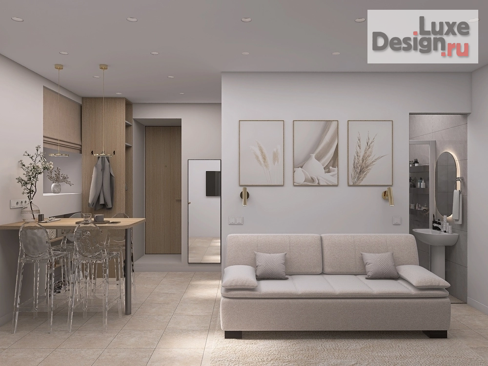 Дизайн интерьера однокомнатной квартиры "Дизайн-проект очень маленькой квартиры Чайковского 51" (фото 4)