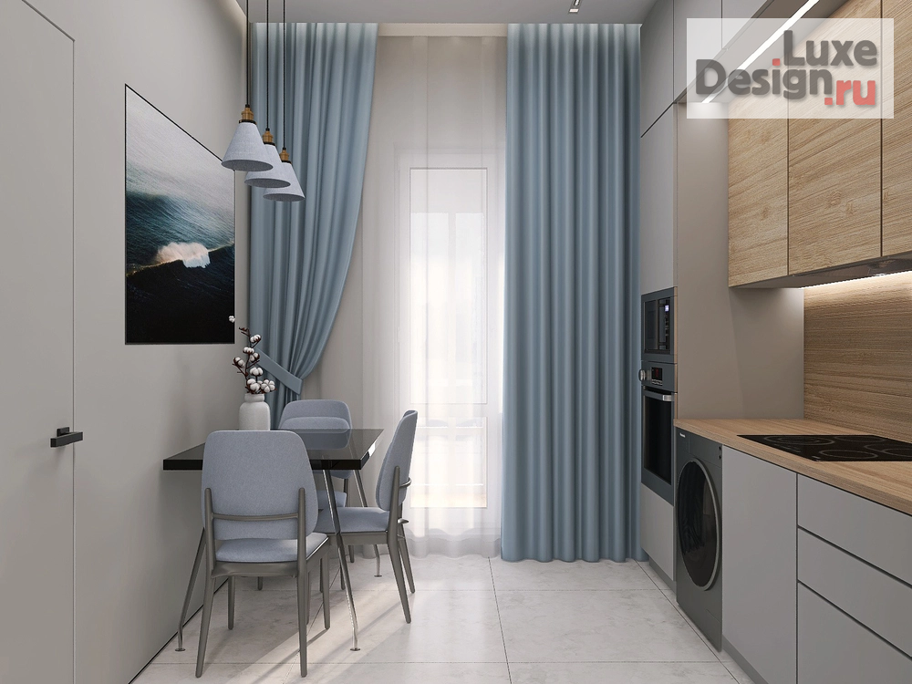 Дизайн интерьера кухни "Дизайн проект кухни 9,5 м2." (фото 1)